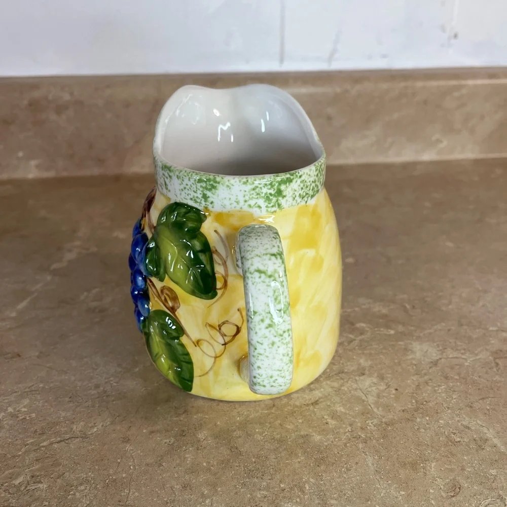 Hand-Painted Panware Grapes Ceramic Creamer Pitcher